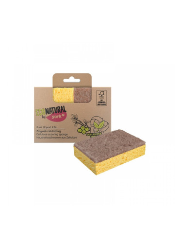 York Домакинска гъба Eco Natural, без канал, целулоза, 2 броя