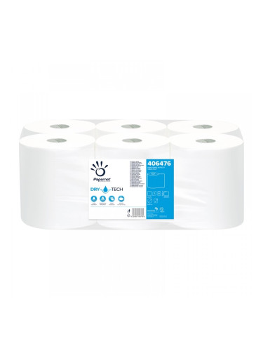 Papernet Кърпи за ръце Dry Tech, на ролка, еднопластови, 247 m, 6 броя