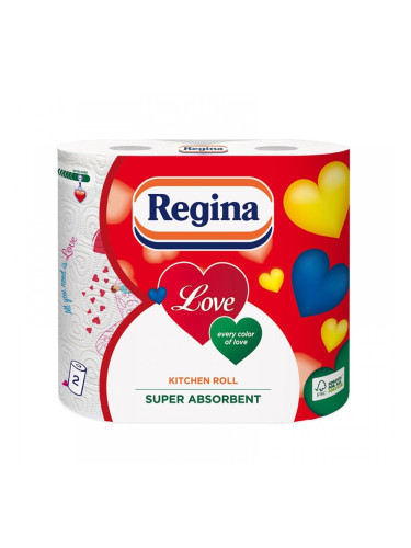 Regina Кухненска ролка Love Decorated, целулоза, трипластова, 175 g, 2 броя