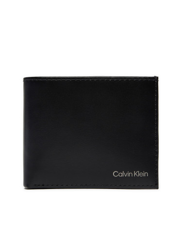 Голям мъжки портфейл Calvin Klein Ck Smooth Bifold 5Cc W/Coin K50K512076 Черен