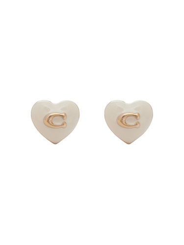 Обици Coach Enamel Heart Stud Earrings 37479226GLD100 Сребрист