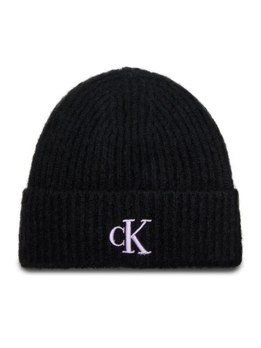 Шапка Calvin Klein Jeans Thick Embroidery Beanie K60K612321 Черен