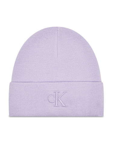 Шапка Calvin Klein Jeans Monogram Embro Beanie K60K612319 Виолетов