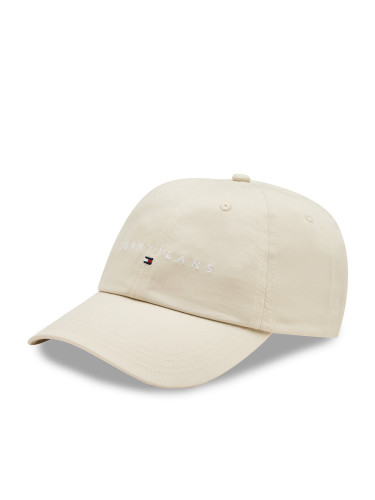 Шапка с козирка Tommy Jeans Tjm Linear Logo 6-Panel Cap AM0AM12894 Екрю