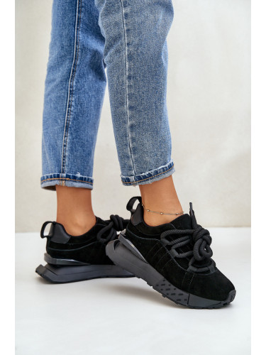 Boto Дамски велурени кецове на платформа с дебела връзка Artiker