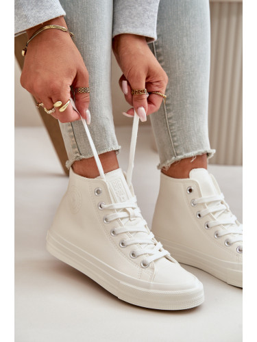 BIG STAR SHOES Дамски изолирани маратонки от еко кожа Бяла Big Star