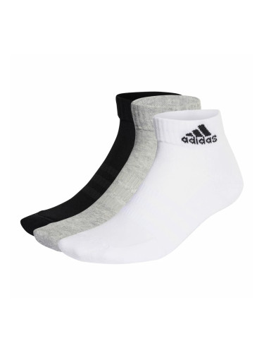 Ponožky adidas  Cushioned Sportswear Ankle Socks 3 Pairs Grey/White/Black M