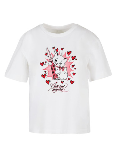 Women's T-shirt Psycho Kitty white