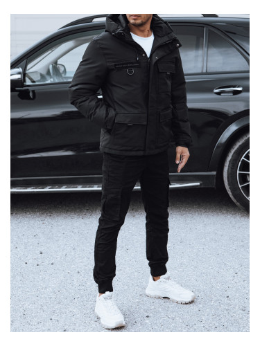 Men's winter jacket with hood black Dstreet