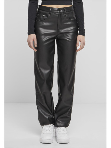 Women's faux leather pants black