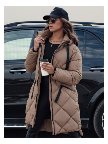 Kurtka damska oversize MELODY ciemnobeżowa Dstreet