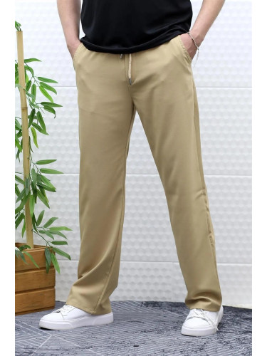 50373 Dewberry Elastic Waist Mens Trousers-CAMEL