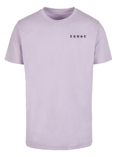 Men's T-shirt with Trust Dove lilac inscription on the back