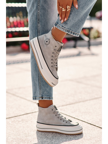 BIG STAR SHOES Топли дамски маратонки с платформа Еко кожа Big Star