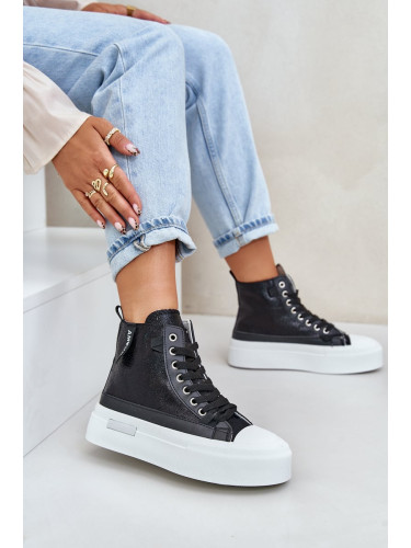 Women's platform sneakers black Averira