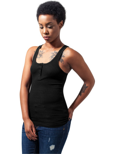 Women's tank top with buttons black