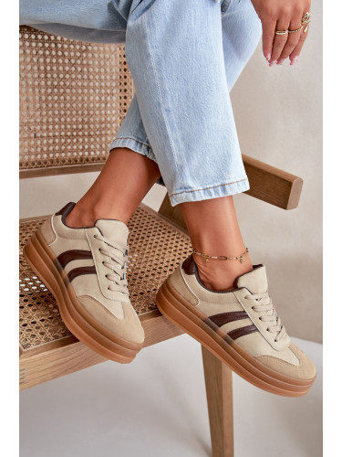 EVENTO Дамски маратонки на платформа Кафяви Nesonice