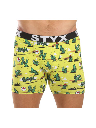 Men's boxers Styx long art sports rubber cacti