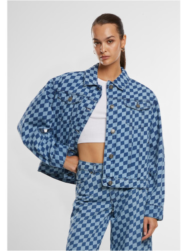 Women's shirt jacket 80's Oversized blue/light blue