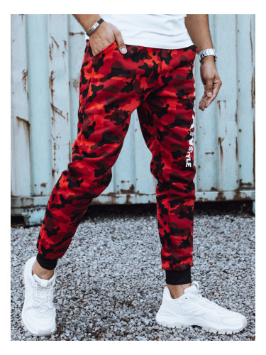 Men's camouflage sweatpants with red Dstreet print