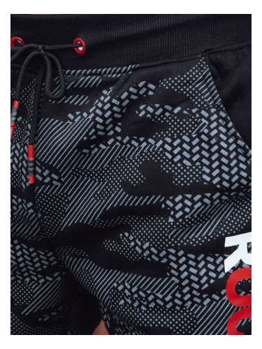 Men's sweatpants with camouflage print black Dstreet