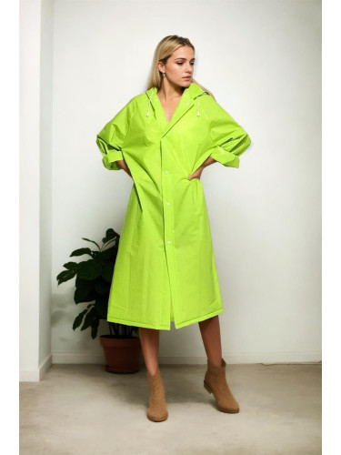 89762 Dewberry Waterproof Windproof Womens Raincoat-PEANUT GREEN