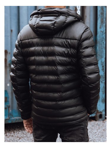 Men's quilted jacket with hood black Dstreet