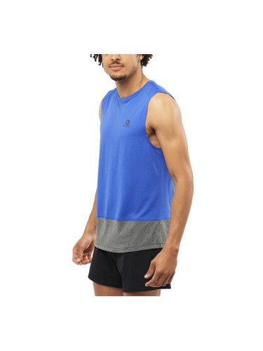 Pánské tílko Salomon Cross Run Tank Nautical Blue/Black