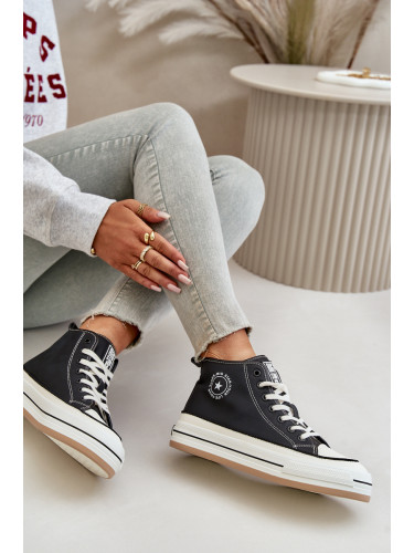 BIG STAR SHOES Изолирани дамски кецове на платформа от еко кожа Big Star