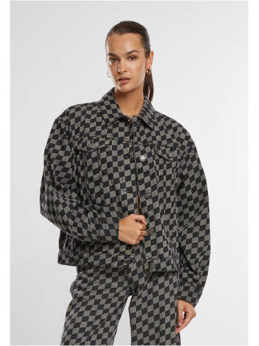 Women's shirt jacket 80's Oversized black/gray