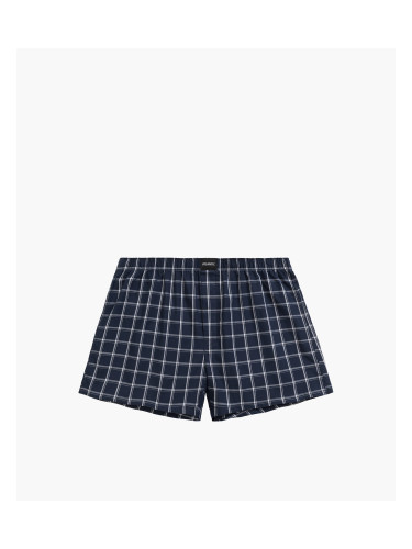 Men's loose boxers ATLANTIC - dark blue with checkered pattern