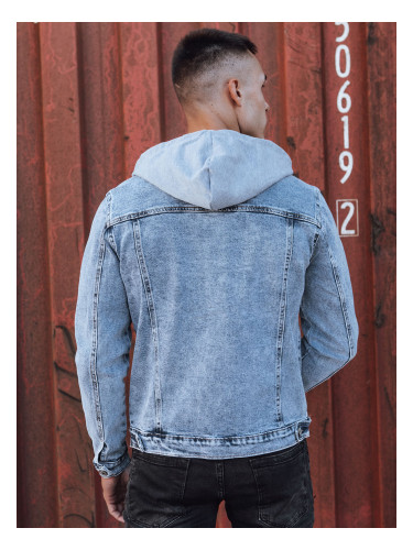 Men's denim jacket with hood blue Dstreet