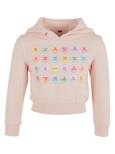 Children's cropped sweatshirt Sweet Heart Candy pink