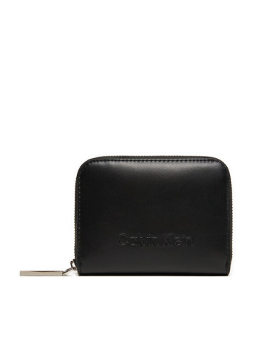 Calvin Klein Дамски портфейл Embossed Logo K60K612437 Черен