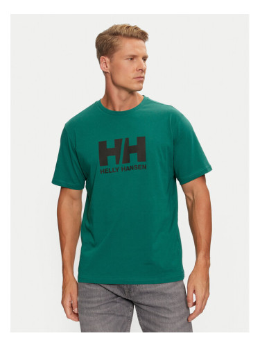 Helly Hansen Тишърт Logo 30396 Зелен Regular Fit