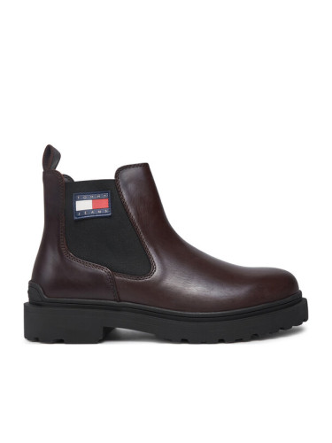 Tommy Jeans Боти тип челси Tjm Leather Chelsea Boot EM0EM01448 Кафяв