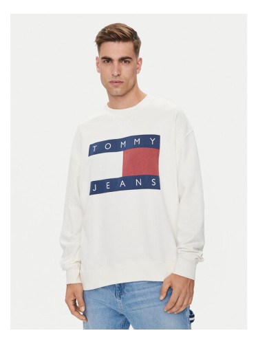 Tommy Jeans Суитшърт Big Flag DM0DM19222 Бял Relaxed Fit