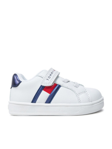 Tommy Hilfiger Сникърси Signature Tape Hook And Loop Sneakers T1A9-33516-1351 Бял