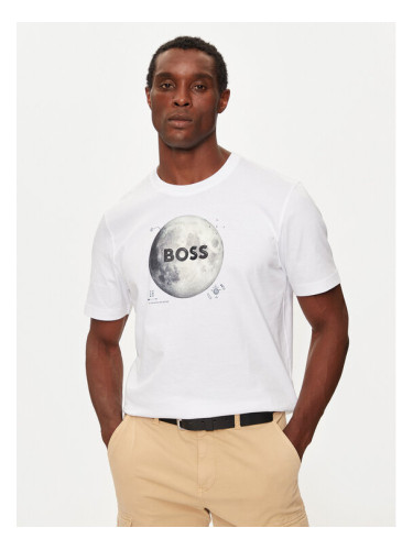 Boss Тишърт 50528189 Екрю Regular Fit