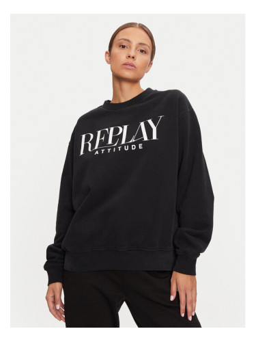 REPLAY Суитшърт W3106C.000.22890CS Черен Oversize