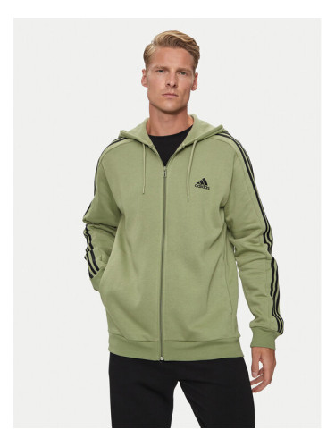 adidas Суитшърт Essentials Fleece 3-Stripes JE0341 Зелен Regular Fit