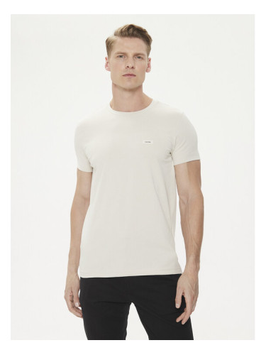 Calvin Klein Тишърт K10K112724 Бежов Slim Fit