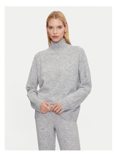 Athlecia Поло Daviana W Knitted High Neck EA241288 Сив Regular Fit