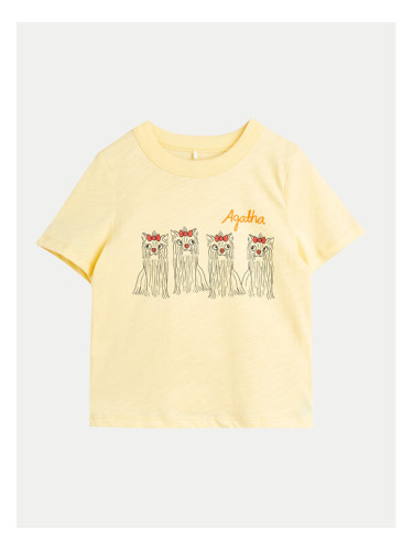 Mini Rodini Тишърт Agatha 2472014323 Жълт Regular Fit