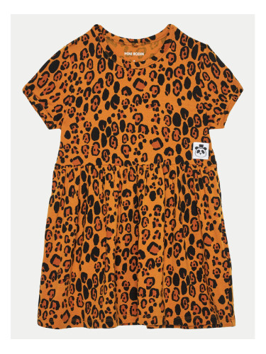 Mini Rodini Ежедневна рокля Basic Leopard 1000008213 Кафяв Regular Fit