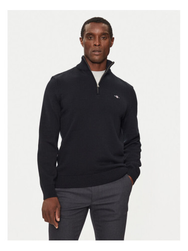 Gant Пуловер Casual Cotton Half Zip 8030170 Черен Regular Fit