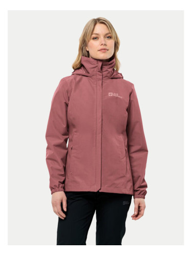 Jack Wolfskin Яке за дъжд Stormy Point 1111202 Червен Regular Fit