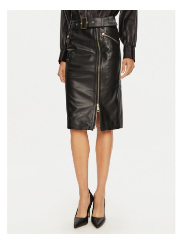 Babylon Кожена пола S0252B Черен Regular Fit