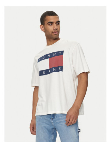 Tommy Jeans Тишърт Big Flag DM0DM18547 Бял Oversize