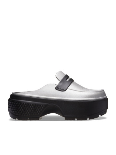 Crocs Чехли Stomp Metallic Loafer Clog 210363 Сребрист